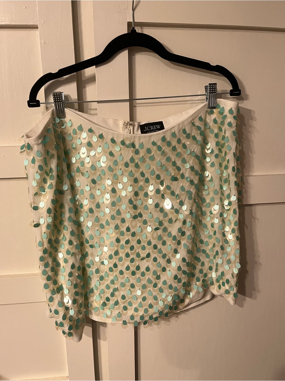 J. Crew CollectionWhite Sequin Teardrop Embellished Mini Skirt - Mint Accents